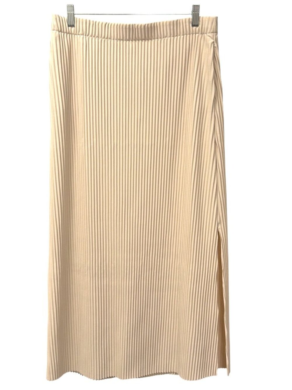 Reiss Pippa Pleated Jersey Midi Skirt in Stone Size 10 New - Picture 4 of 9
